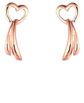 Epinki Rosegold 18K Au750 Ohrstecker Echter Schmuck, Hohl Herz Ohrringe Weihnachten, 750 Gold Ohrringe Jugendstil
