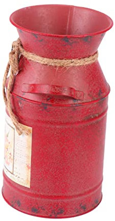 Cabilock Flower Arrangement Kettle Retro Gardening Bucket Handmade Iron Flower Bucket for Home Shop Office Iron Planter Hydroponics Container Display