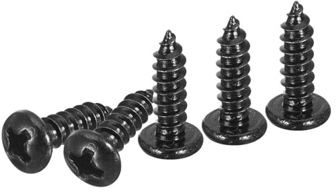 DTGN #6x1/2 Phillips Pan Head Self-Tapping Screw - 100Pack - Black Oxide 304 Stainless Steel Sheet Metal Screws Wood Screws