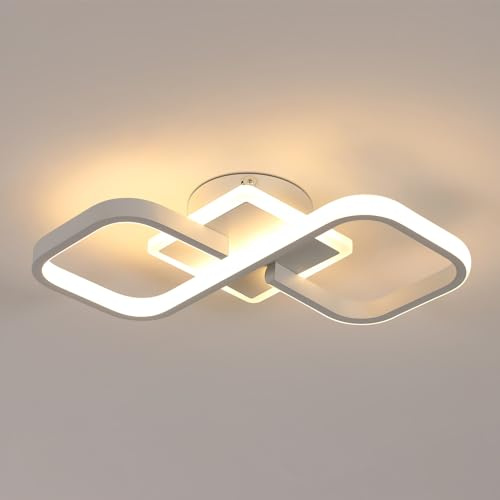 Comely Plafonnier LED Carré Moderne, 36W 4050LM 40.5cm Lampe de Plafond LED, Acrylique Luminaire Plafonnier Intérieur Blanc pour Chambre à Coucher, Salon, Couloir, Lumière Chaude 3000K