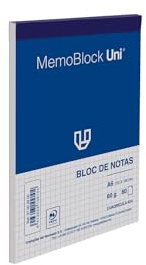 Unipapel Lot de 10 blocs de petites notes format A6 quadrillés 4 m 80 feuilles Papier 60 g micro-perforé 14,8 x 10,5 cm Couverture résistante Memoblock Uni