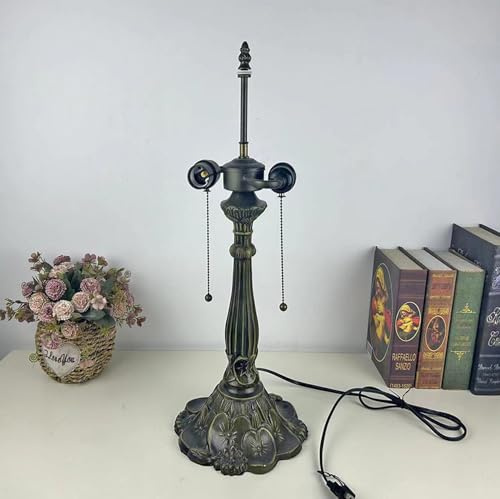 GDLight Ersatzsockel für 2-flammige Tischlampe mit Zugkettenschalter, Ersatzsockel für Vintage-Lampe im Tiffany-Stil Passend für 16-Zoll-Lampenschirme aus Buntglas