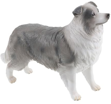 DRESSOOS Figurine De Chien Border Collie Plastique Statue Éducative pour Décoration De Maison Jardin Ou Bureau Modèle De Chien Debout pour Photographie