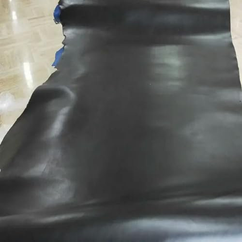 BYALORTEX Dickes Kunstleder Stoff Leathercloth, Leder ca. 1mm 2mm Rindsleder Vintage Veg. Gegerbtes Leder, handgefertigt, braun, pflanzlich(Black 2.0mm,30x60cm)