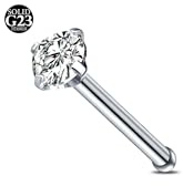 AceFun Nasenpiercing Titan für Frauen Männer 1.5mm 2mm 2.5mm 3mm Diamant L förmige Nase Stud 1 Stück G23 Titanium Stahl Nase Piercing Nostril Piercing Schmuck mit kubischem Zirkonoxid