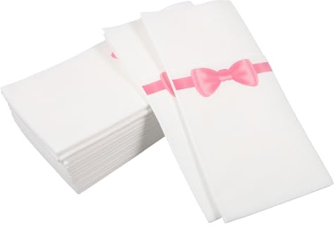 PRETYZOOM 50pcs Disposable Cutlery Napkins Pocket Napkins Wedding Party Spoon Tableware Packing