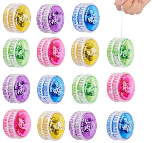 Yoyo - Set di 15 luci a LED per bambini, per principianti, ragazzi e ragazze, perfetto per bomboniere, feste, compleanni e regalini (colori casuali