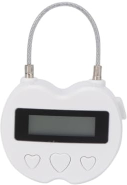 Tofficu USB-ladbares Zeitschloss Herzförmig Weiß Elektronisches Sicherheitsvorhängeschloss Mit Smart-Timer LCD-anzeige Zeitmanagement Für Spiel Verhaltenssteuerung