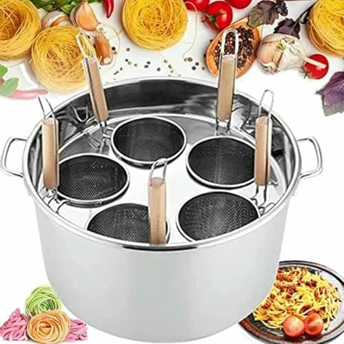 Pentole da Cucina, Set per cuocipasta Professionale, cuocipasta Multifunzionale con divisore e colino, pentola in Acciaio Inox per Cucina Domestica, Ristorante
