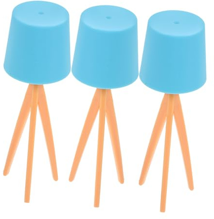TOPPERFUN Puppenhaus-Tischlampe 3Er-Set Blaue Mini Tischlampe Für Puppenhauszubehör Realistisches Lichtmodell Für Möbeldekoration Und Kreative Miniaturszenen