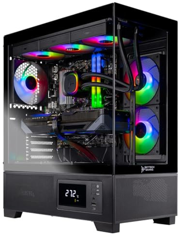 Skytech Gaming Azure 3 Plus Gaming PC, AMD Ryzen 7 7800X3D 4.2GHz, AMD RX 9070 16GB, 2TB Gen4 NVMe SSD, 32GB DDR5 RAM 6000, 850W Gold ATX 3 PSU, 360 ARGB AIO, Wi-Fi, Win 11, Desktop