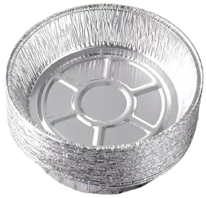 Inserti per friggitrice ad aria calda | 50 pezzi ciotole in foglio di alluminio, inserti rotondi resistenti all'olio, per cesti a vapore, per accessori da forno, forno a microonde, ristorante, cucina