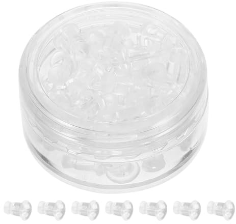 UKCOCO Tapones para Pendientes de Silicona Transparente, Cierres de Plástico Seguros para Pendientes Tipo Botón, 30 Unidades para Fabricación y Reparación de Joyas, Accesorios Pequeños