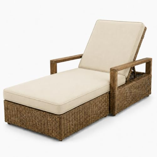 AZMAHT Auflage Sonnenliege: Sonnenliege Auflage Wasserdicht, Gartenliege Auflage 50D Schaumstoff Mit 6 Haltebändern, rutschfeste Liegenauflage Waschbarem Reißverschluss,Offwhite,188x58x5cm
