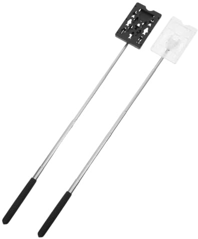 ELEOUTI 2pcs Telescopic Card Holder for Parking Toll Extendable Card Stick with Reinforced Clamp Compact Abs and Stainless Steel Design for Travel and Garage Use