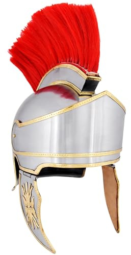 Battle-Merchant Attischer Helm mit Haarbusch aus 1,6 mm Stahl | Authentische Replik 300 v. Ch., Reenactment, LARP, Historische Darstellungen & Fantasy Cosplay