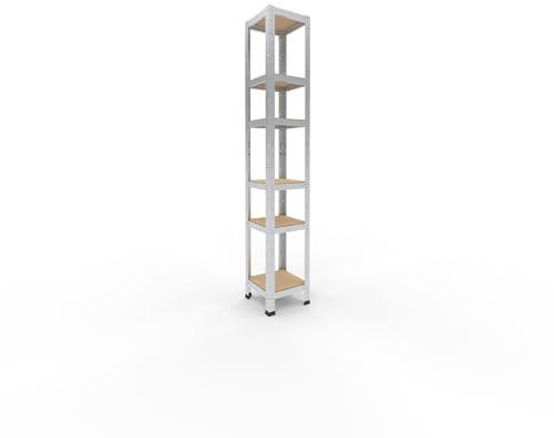 shelfplaza Home 180x30x30cm Schwerlastregal verzinkt mit 6 Böden x 145kg | Kellerregal · Lagerregal · Metallregal · Regale für Kellerraum · Steckregal · Abstellraum Regal