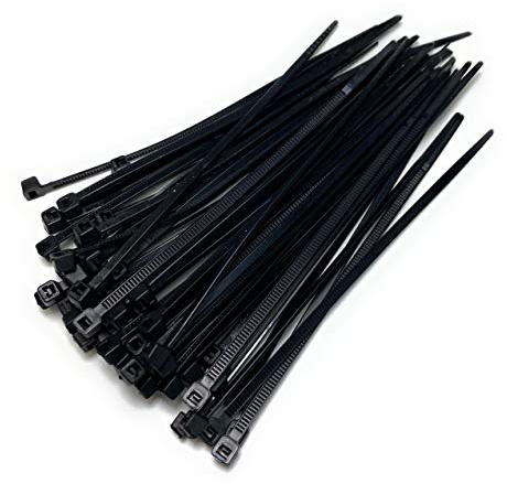 Small Standard Nylon Cable Ties 2.5mm in Width Zip Straps, Pack of 100 (2.5mm x 100mm, Black)