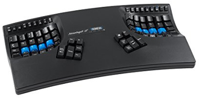 Kinesis Advantage2 Quiet LF Keyboard - Contoured Ergonomic US Layout Keyboard Equipped with Cherry MX Quiet Red Mechanical Key Switches and the SmartSet Programming Engine - Black