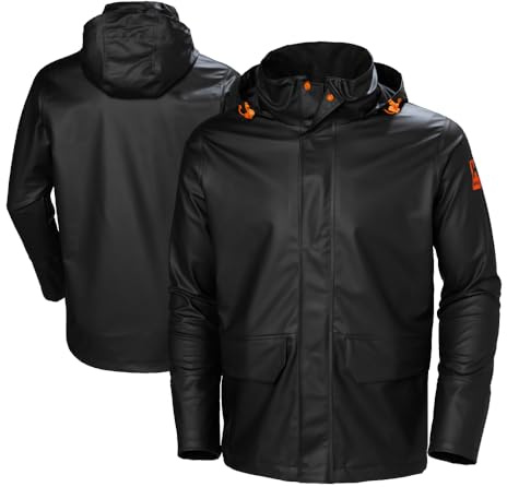 Helly Hansen Gale Mens Rain Jackets - Waterproof Jacket for Men - Stretch Fabric Windbreaker - Packable Hood - 990 Black - X-Large