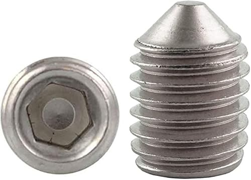 10 Stück - M 8x12 - Gewindestifte Edelstahl A2 Madenschrauben Wurmschrauben m. Spitze DIN 914 ISO 4027 8 mm DewTec