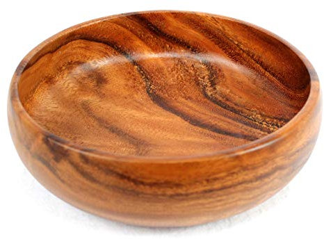 dekoundmeer runde Schüssel Holz 20 x 6 cm aus Akazienholz Salatschüssel