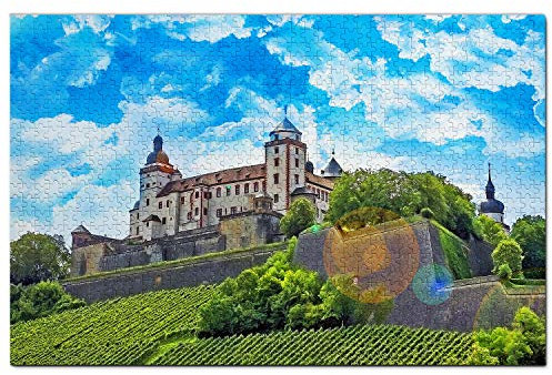 Deutschland Festung Marienberg Würzburg Puzzle 1000 Teile Holzpuzzle Erwachsene Spielgrafik Reise Souvenir Holz