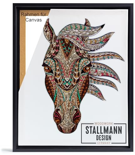 Stallmann Design Schattenfugenrahmen für Leinwände auf Keilrahmen | Farbe: Schwarz | Größe: 80 x 80 cm | Rahmen ohne Glas & Rückwand | mit Montagezubehör