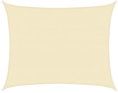vidaXL Vela Parasole 160 g/m² Crema 6x7 m in HDPE
