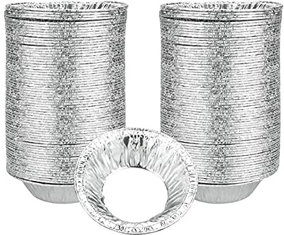 200 Stücke Ei T Aluminiumfolie Pappbecher, Einweg-Aluminiumfolie Torte, Einweg-Pappbecher aus Aluminiumfolie，für Verwendet in Eierkuchen, Mikrowelle(Silber)