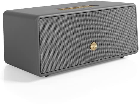 Audio Pro Cassa Wireless Bluetooth e Wifi Multiroom Molto Potente - Altoparlante Stereo con AirPlay2, Google Cast, Spotify Connect e HiFi- Speaker dal Design Elegante - 6 Preset Drumfire-D2 - Grigio