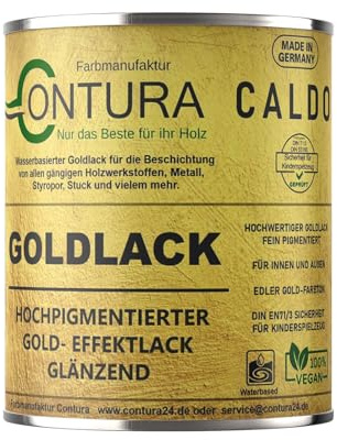 Contura Caldo Goldlack Goldfarbe Gold Effektlack Möbellack Holzlack Metalllack Möbel Farbe Möbelfarbe Effektfarbe (375ml.)