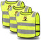 Exporee Gilet Jaune Enfant, 3 pièces Gilet Sécurité Enfants, Réflecteur Haute Visibilité Sécurité Gilet, Respirant Taille Universelle gilet reflechissant enfant pour Garçons et Filles