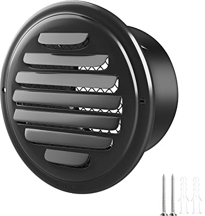 3inch 304 Stainless Steel Air Vents Cover, piiyoosnn Louvered Grille Cover Vent Flat Ducting Air Vent Wall Inlet with Built-in a Fly Screen Mesh for HVAC Ventilation