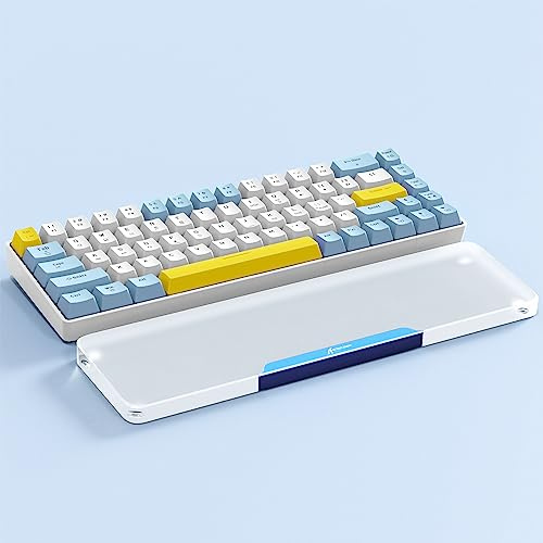 ATTACK SHARK 68 Tasten Acryl Handgelenkauflage Aluminium Handballenauflage | Transparente Acryl Oberfläche, Rutschfeste Basis, Ergonomische Unterstützung, Für TKL Mechanische Tastatur, Blau