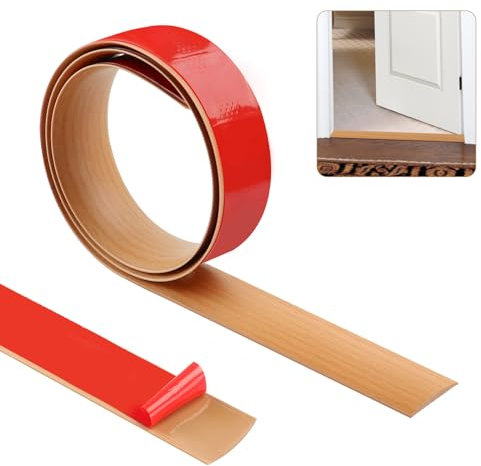 1m×5cm Threshold Strip,Carpet Door Trim Stripstrips, Floor Transition Strips, Self Adhesive Floor Door Divider Strip, Flat Laminate Profile Flooring Edge Trim Strip(Yellow Oak Wood Grain)