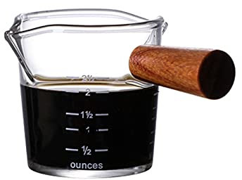 Creamer Jug,Churn Jug,Glass Double-mouth Milk Jug Espresso Cup Scale Creamer Measuring Cup Mini Jam Pot Suitable for Family Restaurant Latte Maple Syrup(Size:Double scale) ( Size : Double scale )