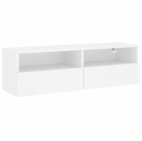 vidaXL Mobile TV a Parete Bianco 100x30x30 cm in Legno Multistrato