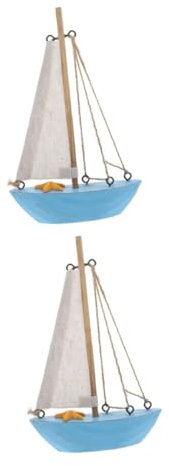 Lurrose 2 Stück Bootsmodell Mediterranes Bootsfigurenmodell Segelboot Feng Shui Segelsegelboot Kunsthandwerk Mediterrane Dekoration Tischdekoration Heimdekoration Ornamente