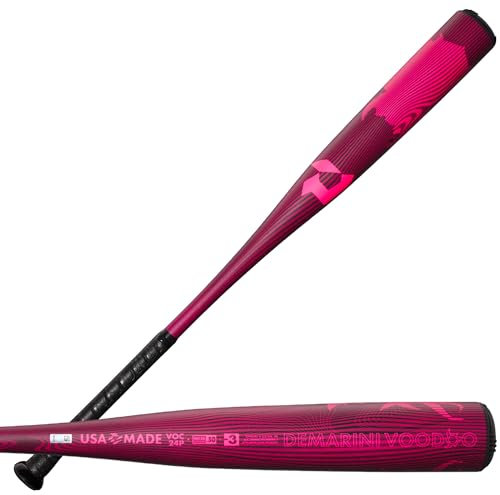 DeMarini Unisex – Erwachsene 2024 Voodoo One (-3) BBCOR Baseball Bats Baseballschläger, neon pink, 33/30 oz