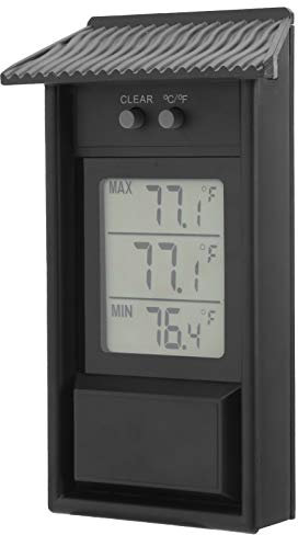 Ausla Thermometer Aussen Digitales Thermometer aus ABS-Material mit Temperaturmessgerät -20–50 ℃, Haken, Kompakt, Tragbar, Batteriebetrieben, für Gartengewächshaus