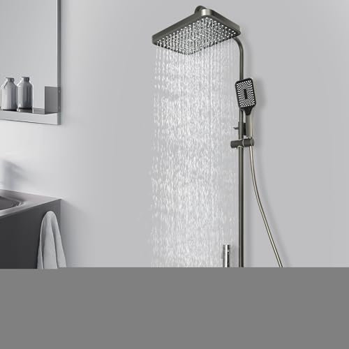 Wand-Montage Duschset, Duschsystem Duscharmatur Regendusche Duschset Duschpaneel Massage mit Handbrause,Brausegarnitur