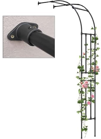Tonnelle de jardin en métal, arche demi-latérale de mariage pour plantes grimpantes, arcs de support, arche de roses, treillis, pergola, décoration extérieure, support de toile de fond, kit d'arc demi