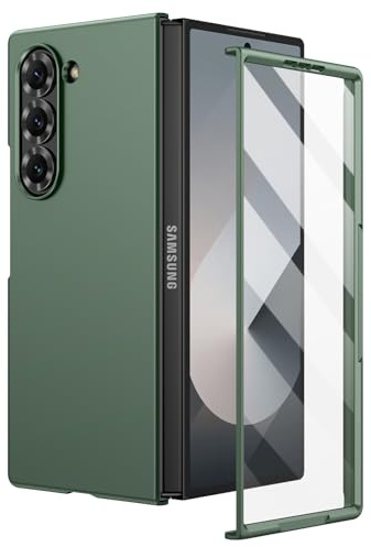 Doeshine Samsung Galaxy Z Fold 6 Case Ultra Slim, Full Body Cover with Built-in Screen Protector, Thin Slim Fit Phone Case, Lightweight Skin-Friendly, Hard PC Protective Cover for Z Fold 6 (Green)