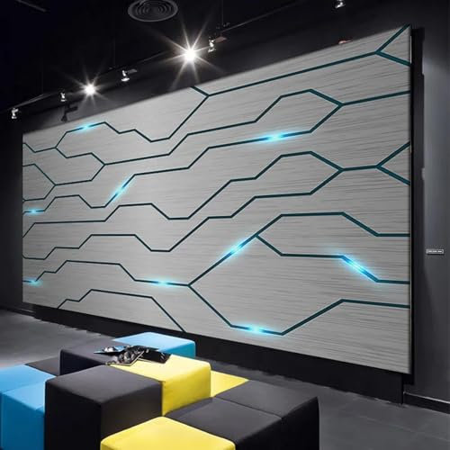 YYZOVBNN Estilo moderno 3d placa de circuito de metal plateado papel tapiz decorativo industrial empresa de tecnología mural decorativo sala de deportes electrónicos cibercafé papel tapiz ktv