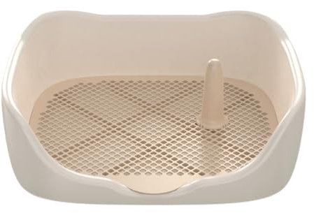 MagiDeal Toilettes pour Chiens, bac à litière en Maille pour l'apprentissage de la propreté, Support de Tapis de Dressage réutilisable pour Animaux de, médium Blanc