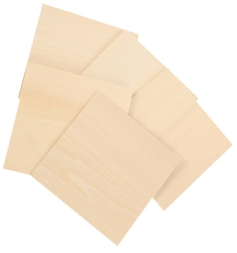 SHINEOFI 5 Piezas de Tablas de Madera de Tilo sin Terminar, Plancha Beige Fácil de Tallar, No se Deforma, Adecuado para Manualidades y Bricolaje