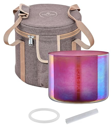Sonic Energy 8 Zoll Solfeggio Kristallklangschale – 174 Hz, Ton F3 – Für Meditation, Yoga, Klangheilung – Inkl. Zubehör (ESOLCSB174)