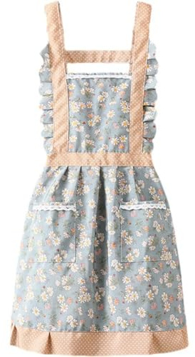 Muteitt Retro-blumenschürzen Für Damen, Verstellbare Vintage-küchenschürze, Kochschürzen Zum Kochen, Backen, Küchenzubehör