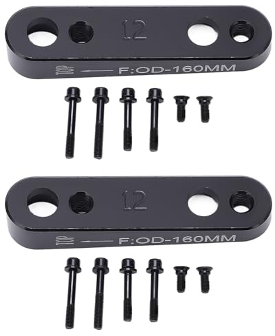 Hapivida Flat Mount Disc Brake Adapter, 140 mm/160 mm Fahrrad Flachsattel Vorne/Hinten an Flat Mount Disc Brake Mount Adapter Fahrradzubehör M5